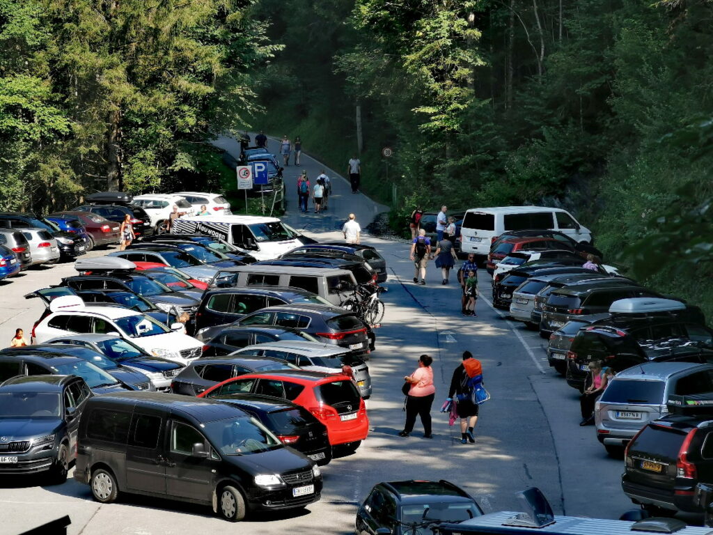 Das ist der beste Liechtensteinklamm Parkplatz - direkt am Eingang zur Klamm